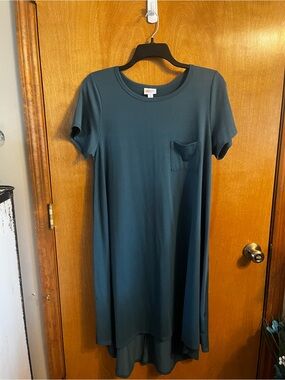LuLaRoe Teal High-Low Pocket Tee Dress